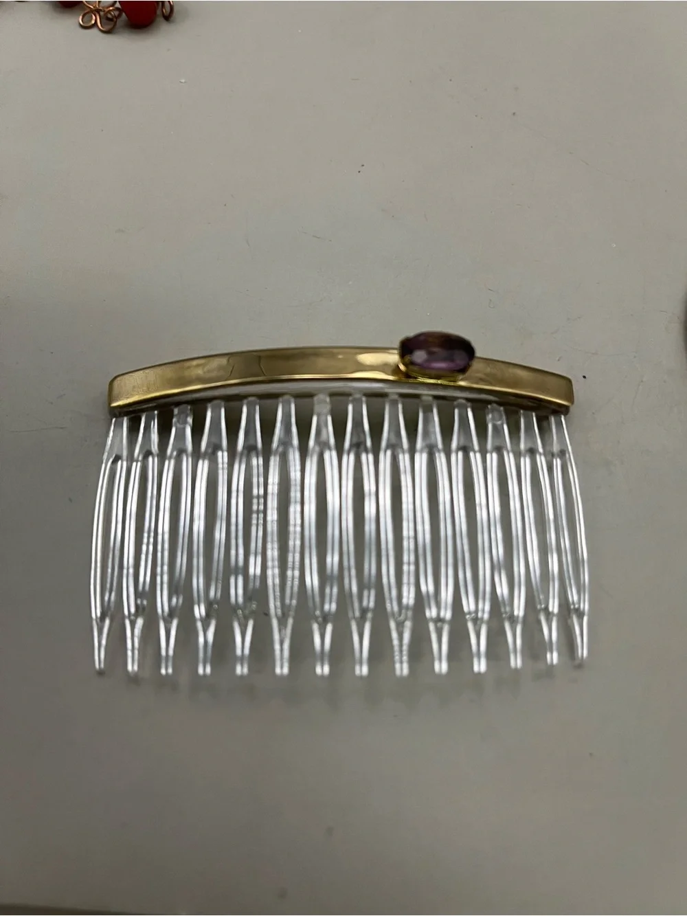 Vintage Gold Hair Lot 7 Pc Barrettes Hair Comb Rose Enamel Flower 80sRetro